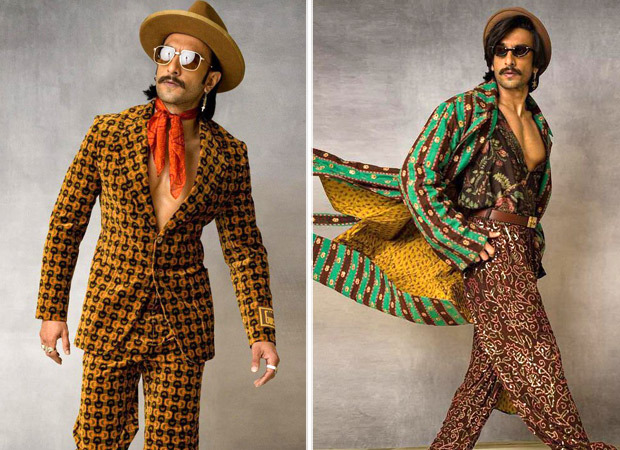 RanveerSingh wore a blazing red suit from Gucci with tinted shades