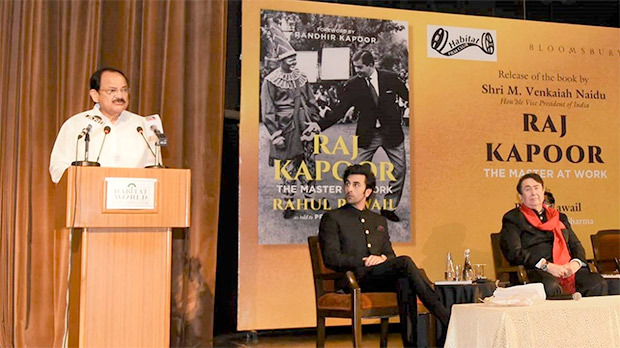 Vice President of India Venkaiah Naidu launches Raj Kapoor’s biography; Ranbir Kapoor, Randhir Kapoor attend the event Vice President of India Venkaiah Naidu launches Raj Kapoor’s biography; Ranbir Kapoor, Randhir Kapoor attend the event