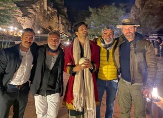 Ali Fazal captured with Gerard Butler in a fun moment on the sets of Kandahar