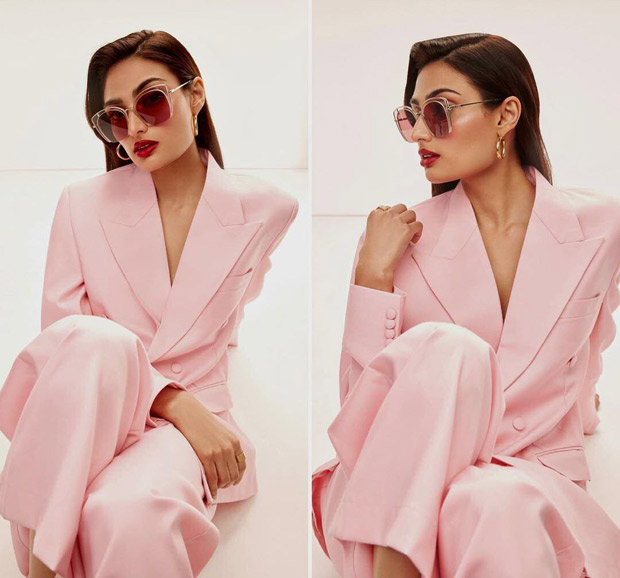 Athiya Shetty looks ravishing in the Pastel Pink Pantsuit; see photos