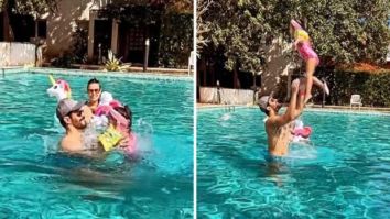 Neha Dhupia and Angad Bedi along with daughter Mehr spend a magical day by the swimming pool