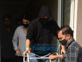 Photos: Rhea Chakraborty and brother Showik Chakraborty snapped at a clinic in Andheri