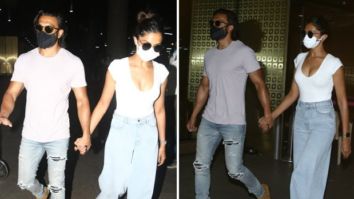 Ranveer Singh and Deepika Padukone twin in white as they return to Mumbai from their Maldives vacation