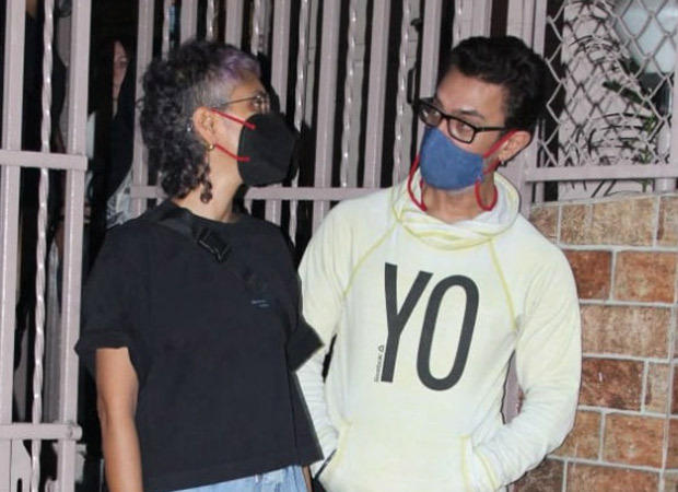 Aamir Khan and Kiran Rao hug after a work meeting in the city