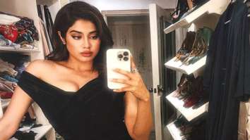 Janhvi Kapoor looks glamorous in off-shoulder black dress in her mirror selfie