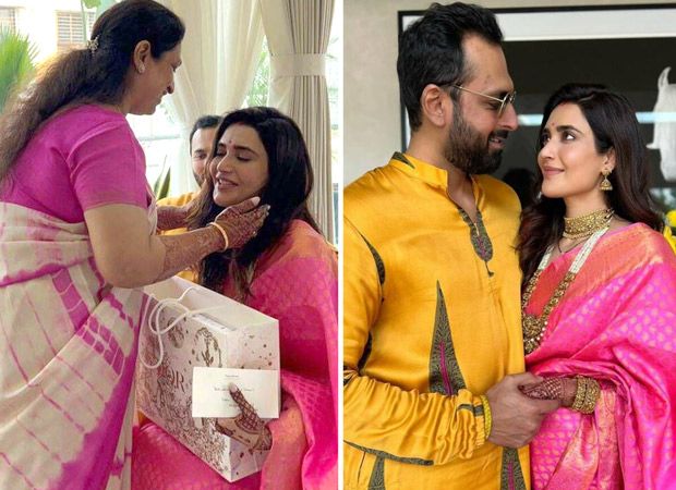 Karishma Tanna looks stunning in pink during the griha pravesh ceremony with Varun Bangera, see photos