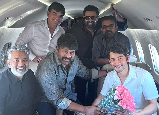 Mahesh Babu, Chiranjeevi, Prabhas, and SS Rajamouli share a frame as they fly to meet Andhra Pradesh CM