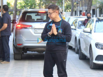 Photos: Aamir Khan piques peoples' interest of reviving the T-Series film Mogul after being snapped outside their office in Andheri