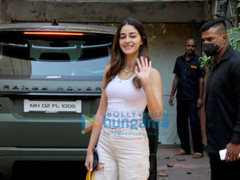 Photos: Ananya Panday opts for an all-white outfit paired with a yellow handbag as she gets clicked in Santacruz