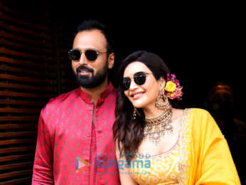 Photos: Karishma Tanna and Varun Bangera snapped at their mehendi ceremony