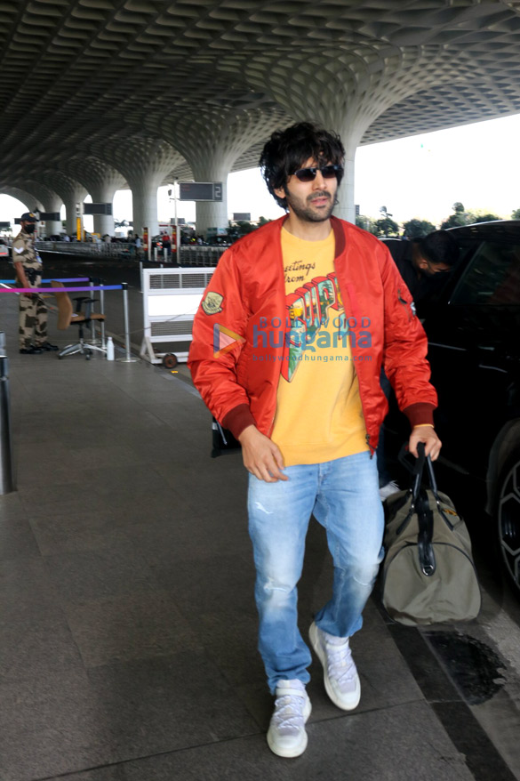 Photos: Ranveer Singh dons Louis Vuitton at airport leaving for Cleveland  for NBA All-Star Game; Kartik Aaryan jets for shoot schedule