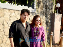 Photos: Sajid Khan and sister Farah Khan snapped visiting the newly wed couple Farhan Akhtar and Shibani Dandekar’s residence