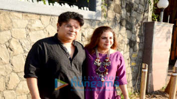 Photos: Sajid Khan and sister Farah Khan snapped visiting the newly wed couple Farhan Akhtar and Shibani Dandekar’s residence