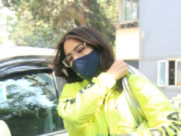 Photos: Sara Ali Khan pairs a neon green Puma jacket and black pants as she gets snapped in Juhu