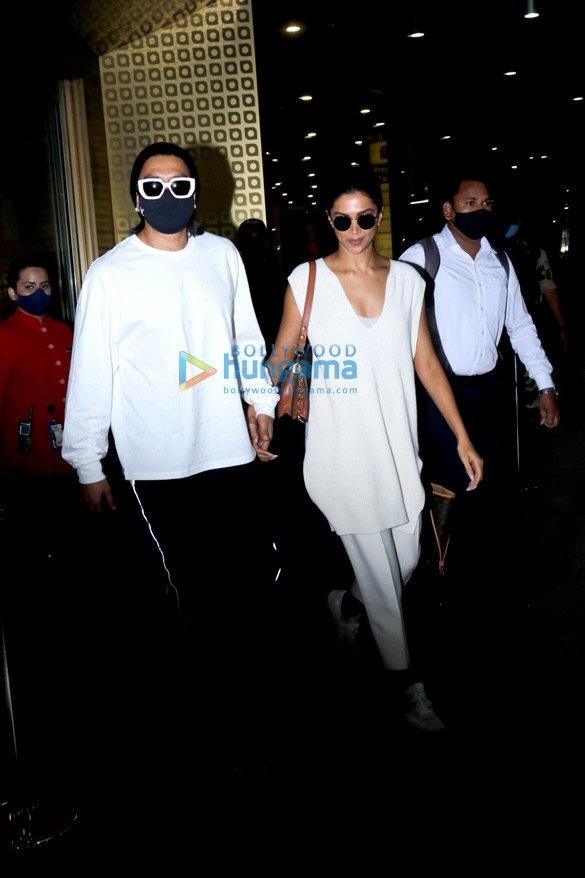 Photos: Ranveer Singh, Deepika Padukone, and Sanya Malhotra slay it in white as they get snapped at the airport