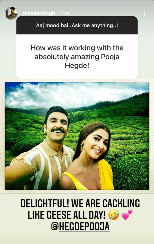 Ranveer Singh shares his retro look with Pooja Hegde from Cirkus, says they were 'cackling like geese all day' Ranveer Singh shares his retro look with Pooja Hegde from Cirkus, says they were 'cackling like geese all day'