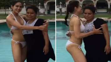 Sara Ali Khan dons white bikini in a new video; pushes her spot girl into the swimming pool