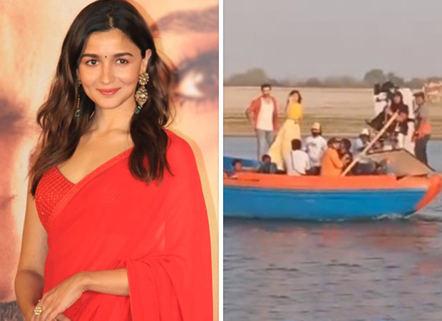 Alia Bhatt promotes RRR from the middle of a river in Varanasi as she shoots for Brahmastra with Ranbir Kapoor