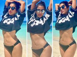 Sophie Choudry flaunts her toned body in black crop-top and bikini bottom