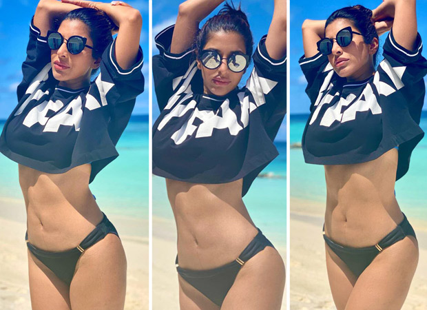 Sophie Choudry flaunts her toned body in black crop-top and bikini bottom