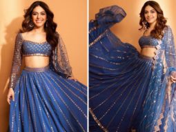 Alaya F revels in the grandiosity in navy blue lehenga worth Rs. 75,500 which is perfect for bridesmaids this wedding season