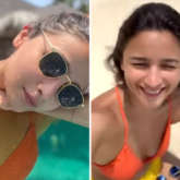 Alia Bhatt spends time on the beach in orange and yellow bikini; celebrates 29th birthday with Soni Razdan and Shaheen Bhatt in Maldives 