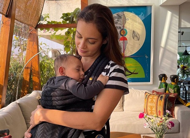 Dia Mirza shares an adorable picture of her son Avyaan sleeping in her arms; fans say, Peaceful picture