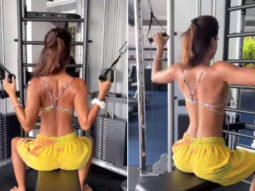 Disha Patani flaunts her back while doing a wide grip pull in the gym; watch