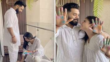Mouni Roy touches husband Suraj Nambiar’s feet as they celebrate first Holi as a married couple