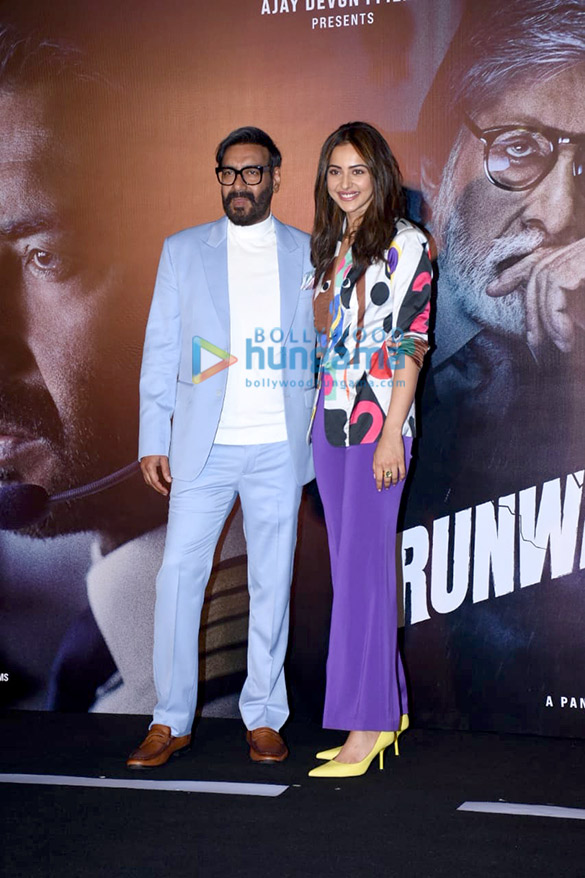 photos ajay devgn rakul preet singh rohit shetty aakanksha singh and angira dhar snapped at runway 34 trailer launch event in mumbai 123 1