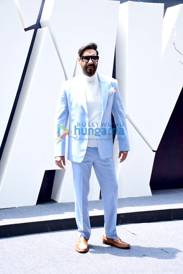 photos ajay devgn rakul preet singh rohit shetty aakanksha singh and angira dhar snapped at runway 34 trailer launch event in mumbai 3