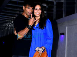 Photos: Bipasha Basu and Karan Singh Grover spotted with their family at Hakkasan in Bandra