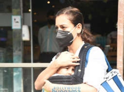 Photos: Dia Mirza snapped with her child at Food Hall