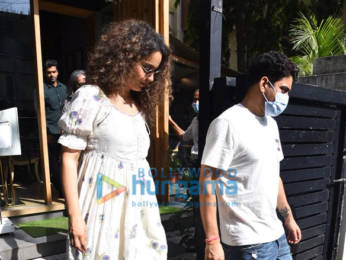 Photos: Kangana Ranaut and her brother Akshit Ranaut snapped at a restaurant in Bandra