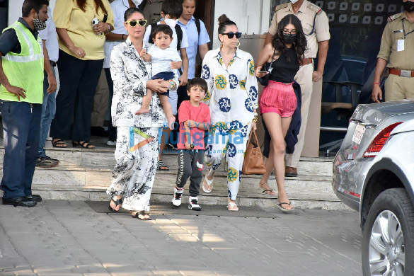 Photos Kareena Kapoor Khan with her kids Taimur and Jeh and Karisma Kapoor with her son and daughter spotted at Kalina airport as they re ( (3) | Kareena Kapoor Khan, Jehangir