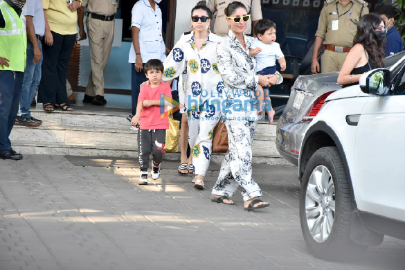 photos kareena kapoor khan with her kids taimur and jeh and karisma kapoor with her son and daughter spotted at kalina airport as they re 4