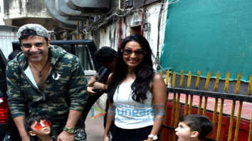 Photos: Krushna Abhishek and Kashmera Shah spotted with their kids at a clinic in Bandra