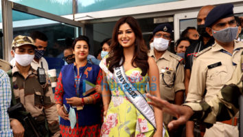 Photos: Miss Universe 2021 Harnaaz Kaur Sandhu snapped at IGI airport in New Delhi