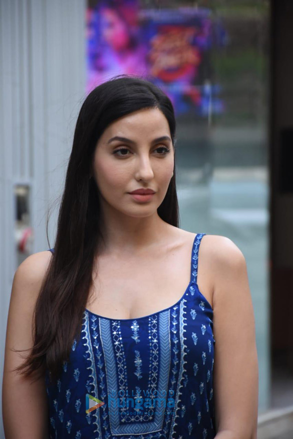 photos nora fatehi steps out in printed dress for a visit to t series office 1
