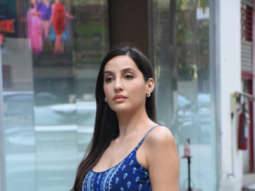 Photos: Nora Fatehi steps out in printed dress for a visit to T-Series office