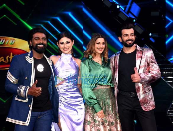 photos remo dsouza mouni roy sonali bendre and jay bhanushali pose on the sets of did lil master 1