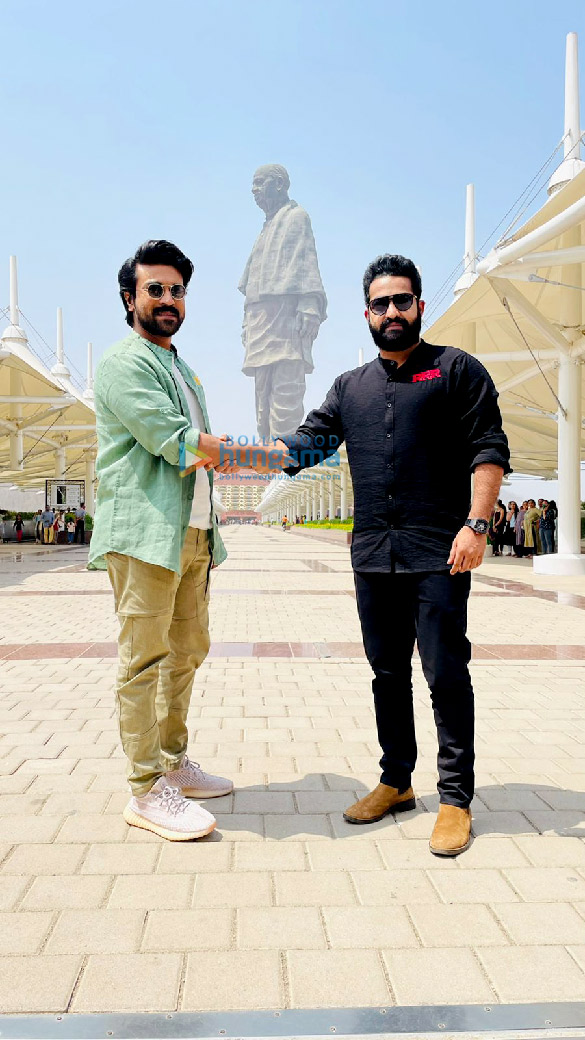 photos s s rajamouli ram charan and jr ntr mark their presence at statue of unity for rrr promotions 3
