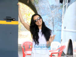Photos: Shraddha Kapoor keeps it comfy in white at a shoot in Colaba