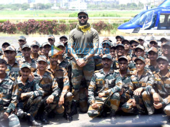 Photos: Vijay Deverakonda arrives in a chopper dressed in army uniform to announce his next pan India project with Puri Jagannadh