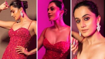 Taapsee Pannu makes a strong statement in crimson ruffled figure-hugging gown at Hello! Hall Of Fame Awards 2022