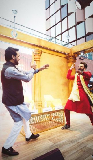 Union Minister Anurag Thakur grooves with Ranveer Singh on ‘Malhari’ at India Expo in Dubai