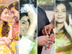 Trending Bollywood Pics: From team Brahmastra wishing Ranbir Kapoor and Alia Bhatt for their wedding, to groom to be Ranbir’s mother Neetu Kapoor celebrating 43 years of engagement, to Riddhima Kapoor Sahni, Rima Jain and others arriving for pre-wedding functions, to security covering phone camera lenses at the wedding venue, to Pooja Bhatt flaunting her mehandi, here are today’s top trending entertainment images