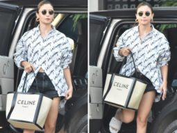 Alia Bhatt make a stylish appearance in Balenciaga oversized shirt worth Rs 1.3 lakh and Celine handbag worth Rs. 1.39 lakh as she jets off to resume Rocky Aur Rani Ki Prem Kahani shoot