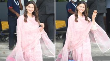 Alia Bhatt makes her first public appearance post wedding with Ranbir Kapoor in pink floral suit worth Rs. 18,500 and Dior tote bag worth Rs.2.7 lakh