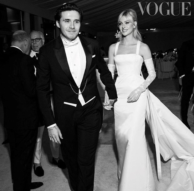 David Beckham’s son Brooklyn Beckham and Nicola Peltz get married in intimate ceremony; model dons Valentino white gown with long train